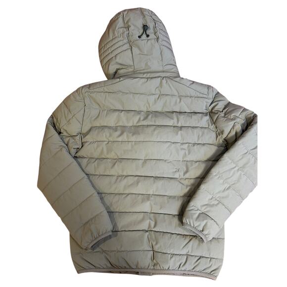 ZARA Light Brown Long Sleeve Full Zip Hooded Puffer Jacket Women's Size Small - Picture 2 of 9